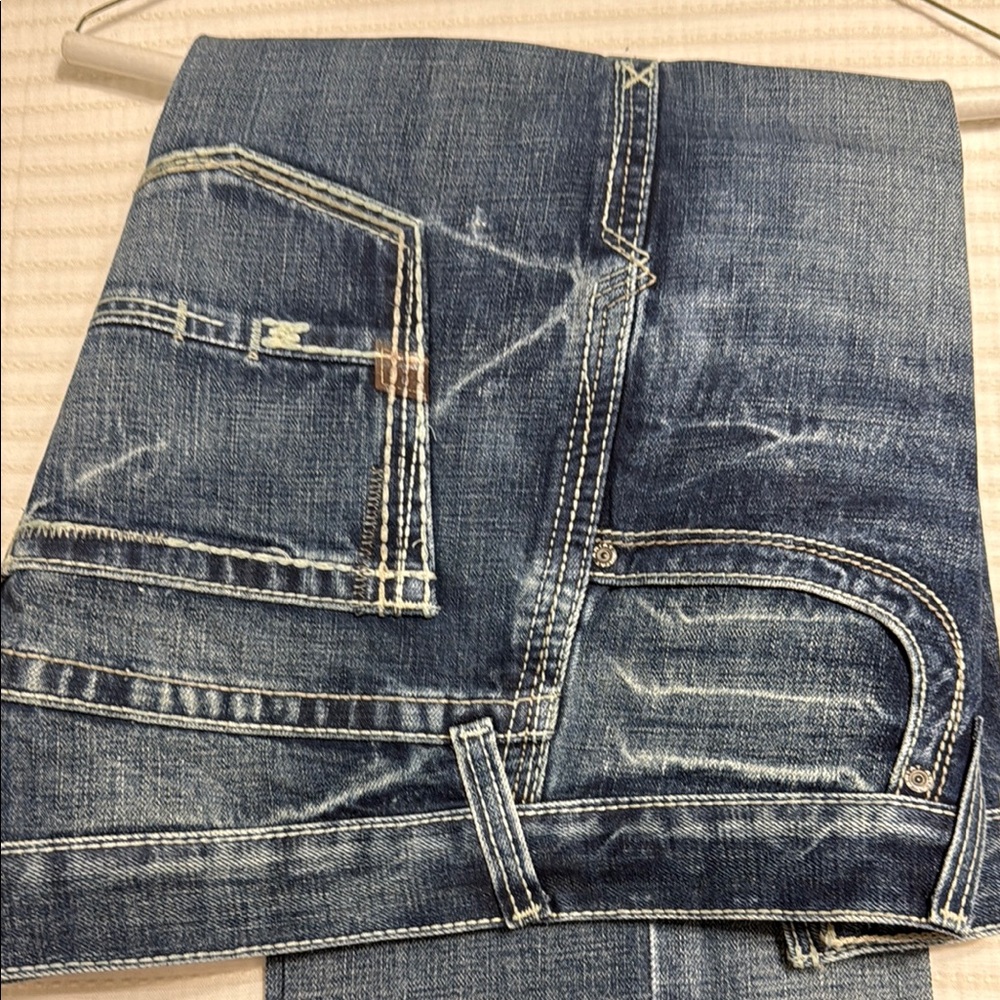 Ariat Blue Straight Jeans with Vintage Fading